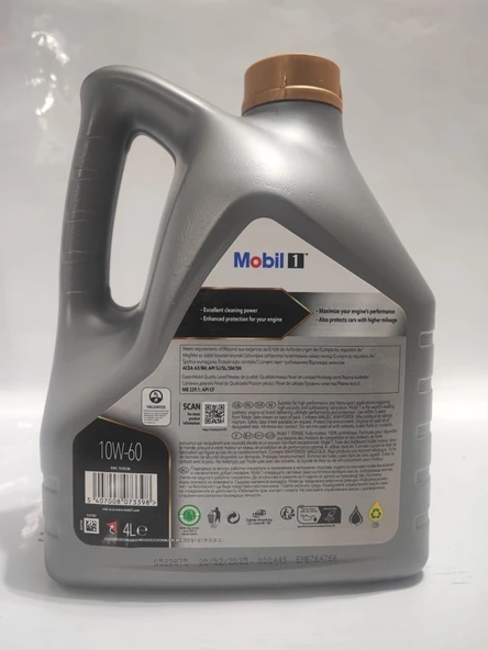 MOBİL 1 MOTORSPORT FORMULA TAM SENTETİK MOTOR YAĞI 10W-60 4 Litre Üretim:2025 - 4