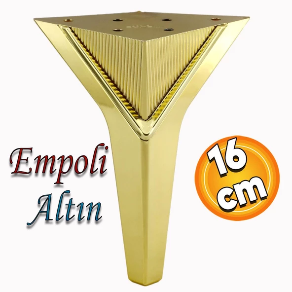 Empoli Lüks Mobilya Oturma Yükseltici Kanepe Sehpa TV Ünite Koltuk Ayağı Baza Ayakları Altın 16 cm