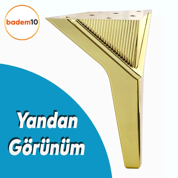 Empoli Lüks Mobilya Oturma Yükseltici Kanepe Sehpa TV Ünite Koltuk Ayağı Baza Ayakları Altın 16 cm - 3
