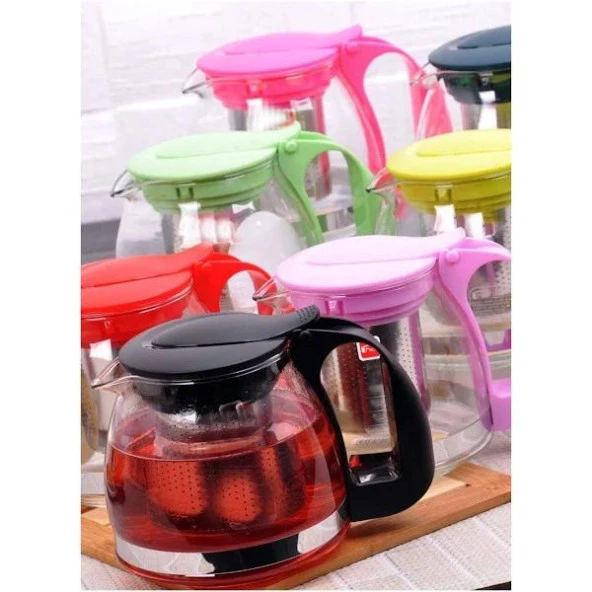 Süzgeçli Cam Demlik Bitki Çayı İçin Demlik 1500 ML - 2