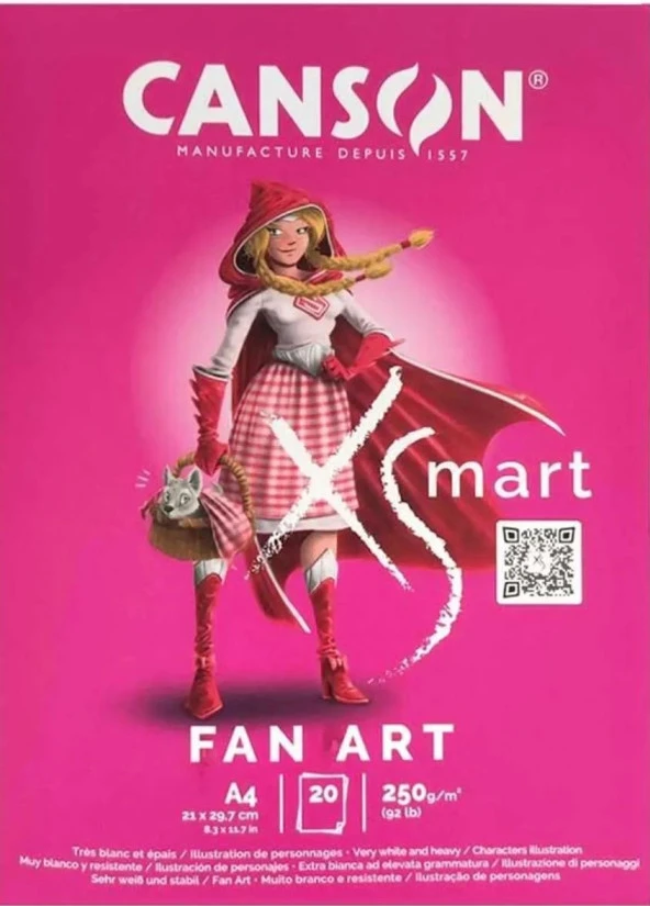 Canson XSMART FAN ART A4 250G 20 Sayfa Çizim Defteri