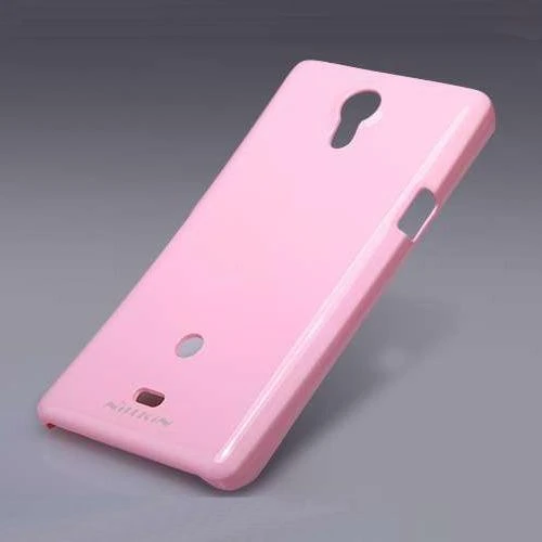 Sony Xperia T LT30p Nillkin Marka Parlak Sert Kauçuk Kılıf - Pembe - Resim 2