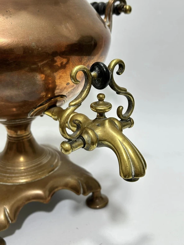 Antika İngiliz Bakır Semaver 42x35x35 cm - 3