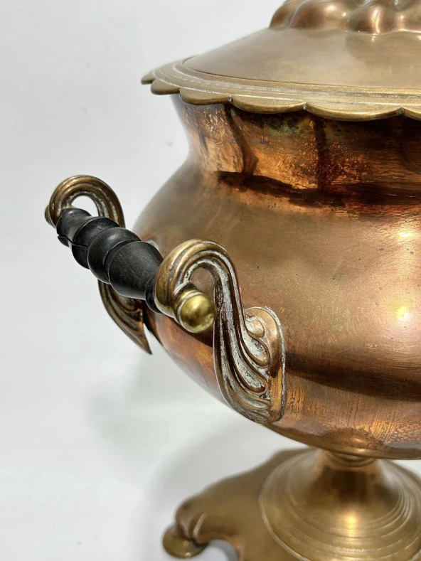 Antika İngiliz Bakır Semaver 42x35x35 cm - 5