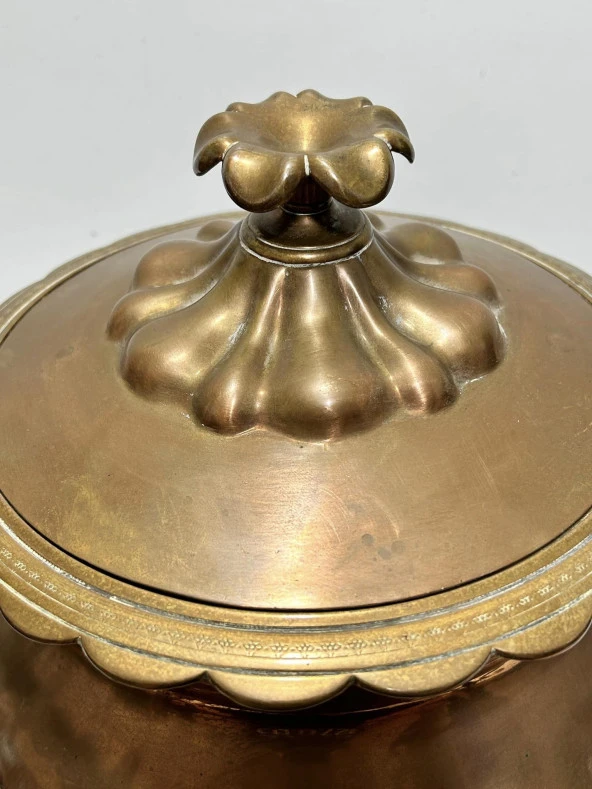 Antika İngiliz Bakır Semaver 42x35x35 cm - 6