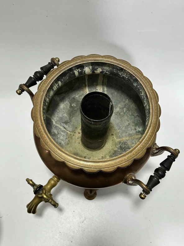 Antika İngiliz Bakır Semaver 42x35x35 cm - 7