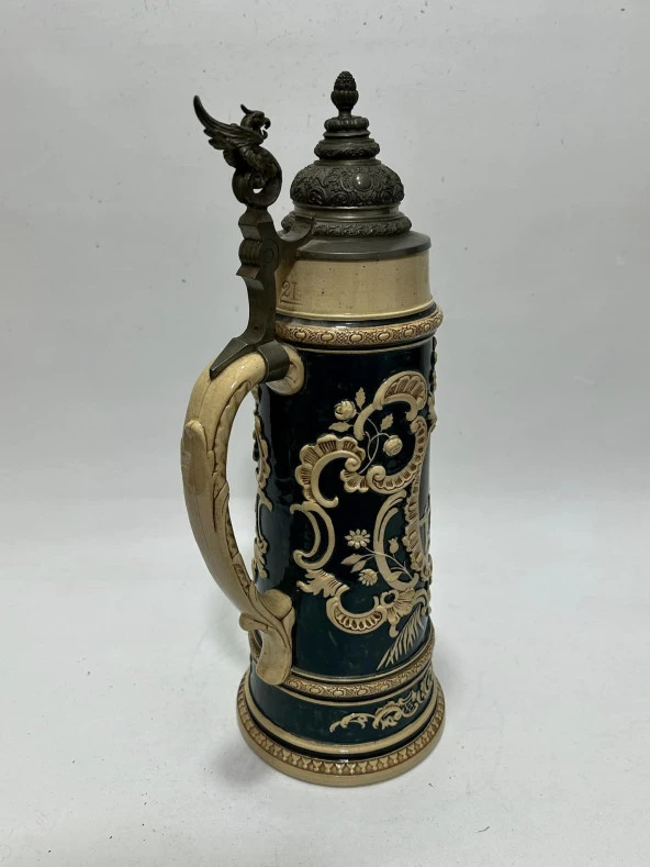 Porselen Kabartmalı Alman Bira Bardağı 40cm - 4
