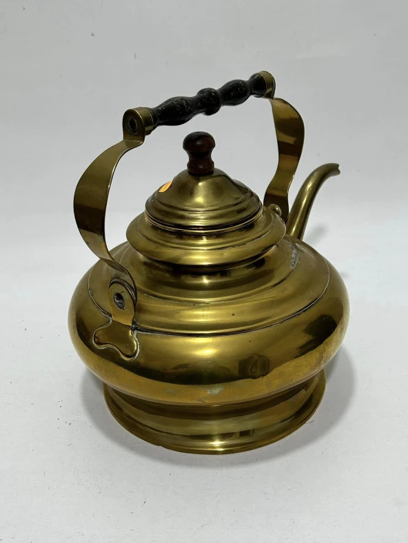 Antika Isıtma Standlı Pirinç Çaydanlık 34x30x22cm - 8