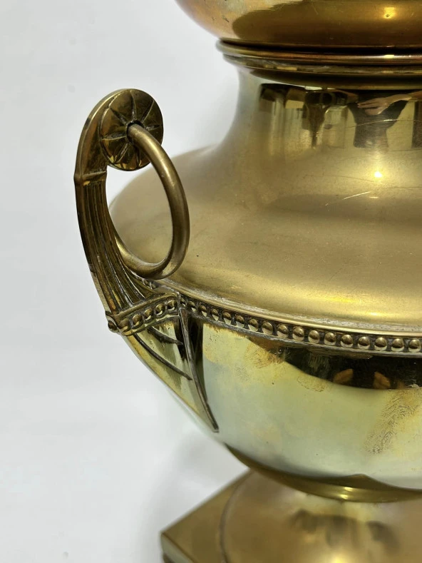 Antika Demlikli Pirinç Semaver 60x34x25cm - 5