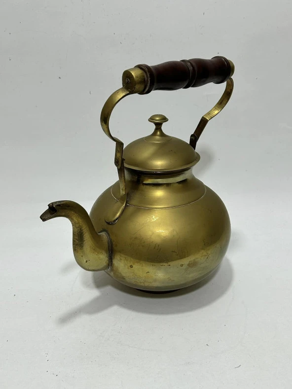 Antika Demlikli Pirinç Semaver 60x34x25cm - 8