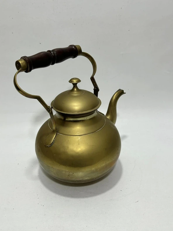 Antika Demlikli Pirinç Semaver 60x34x25cm - 9