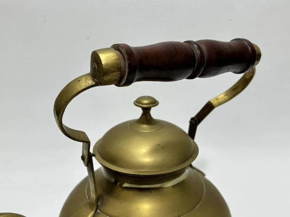 Antika Demlikli Pirinç Semaver 60x34x25cm - 11