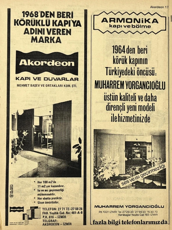 İzmir 1982-1983 Meslek Reklam İlanı Efemera S17 ürün görseli 1