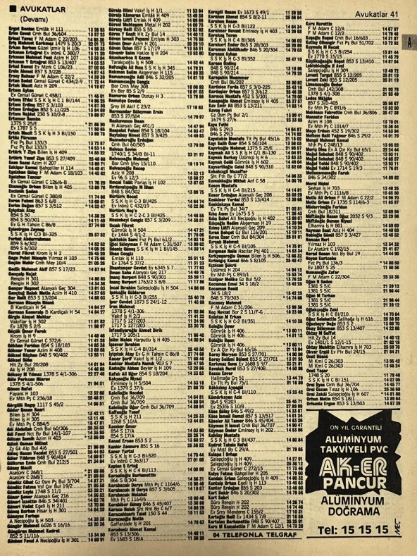 İzmir 1982-1983 Meslek Reklam İlanı Efemera S41 ürün görseli