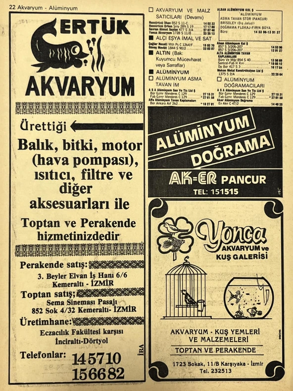 İzmir 1982-1983 Meslek Reklam İlanı Efemera S21 - Resim 2