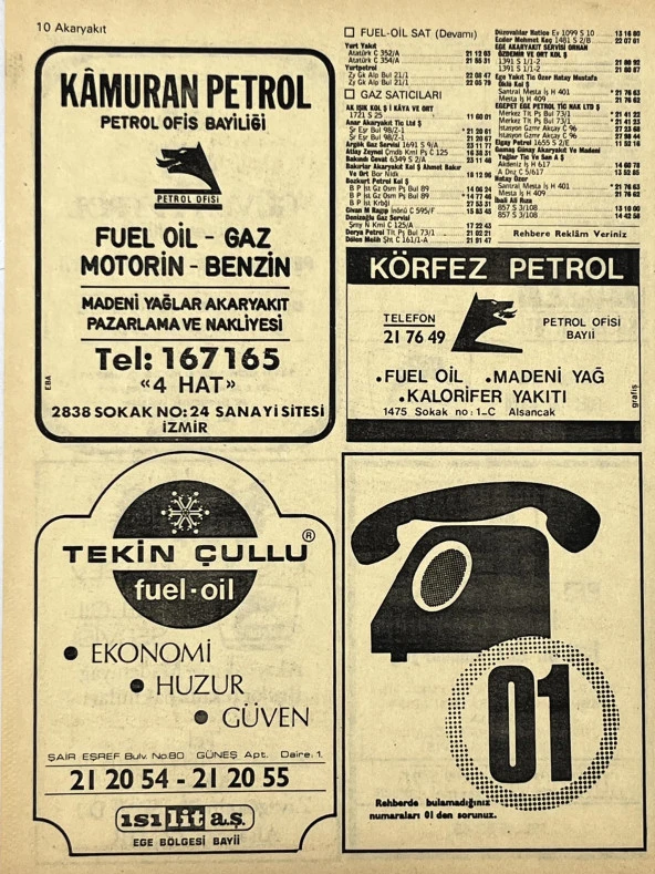 İzmir 1982-1983 Meslek Reklam İlanı Efemera S9 - Resim 2
