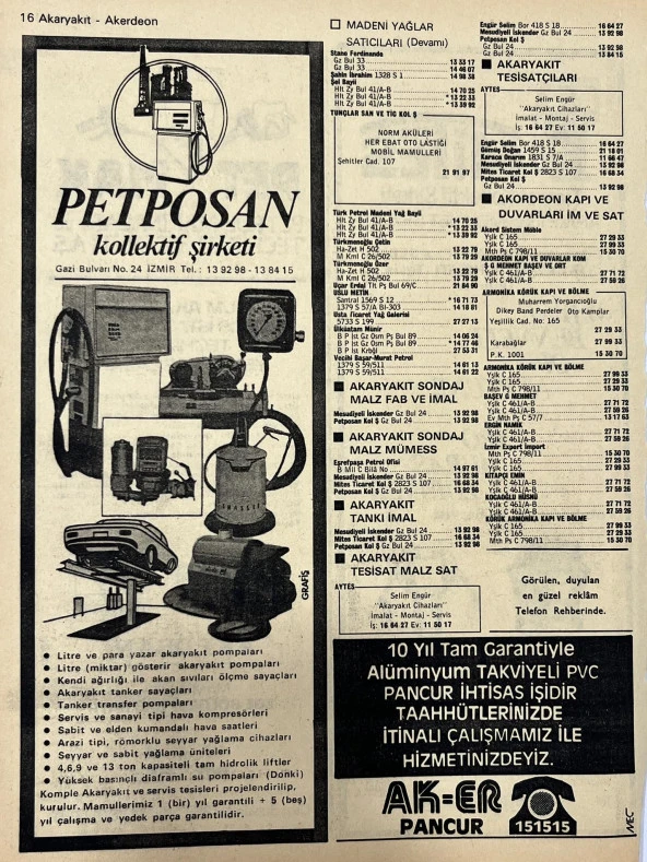 İzmir 1982-1983 Meslek Reklam İlanı Efemera S15 - Resim 2