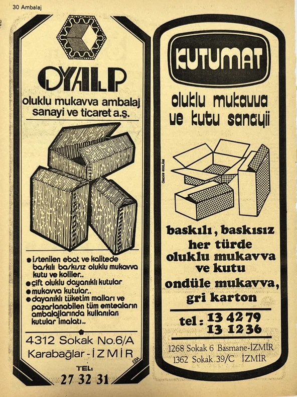 İzmir 1982-1983 Meslek Reklam İlanı Efemera S29 - Resim 2
