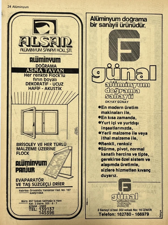 İzmir 1982-1983 Meslek Reklam İlanı Efemera S23 - Resim 2