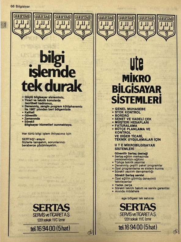 İzmir 1982-1983 Meslek Reklam İlanı Efemera S65 - Resim 2