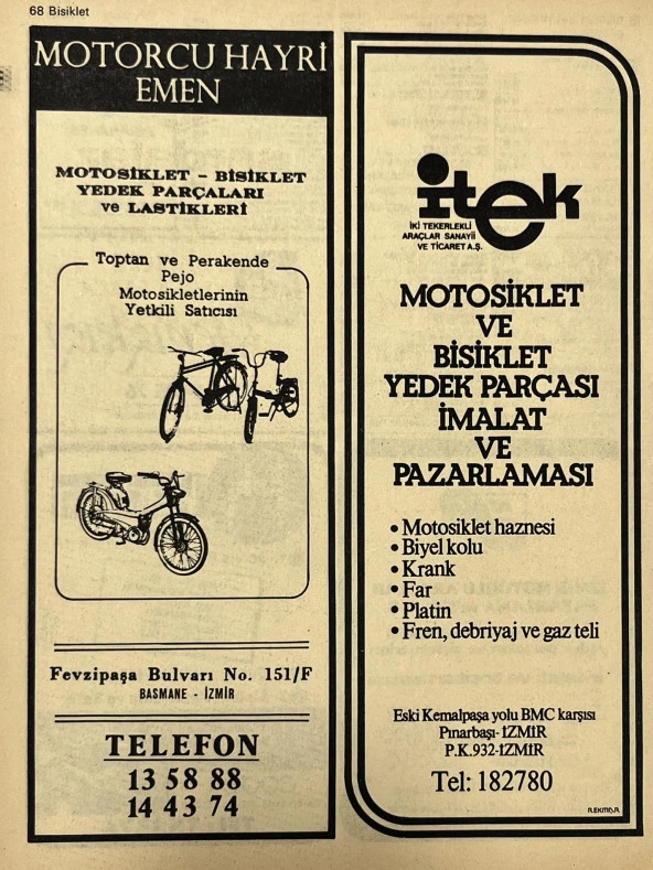 İzmir 1982-1983 Meslek Reklam İlanı Efemera S67 - Resim 2