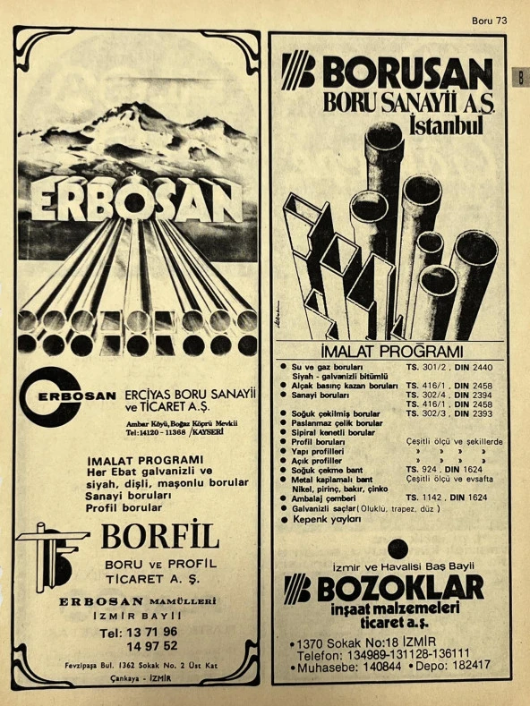 İzmir 1982-1983 Meslek Reklam İlanı Efemera S73 ürün görseli 1