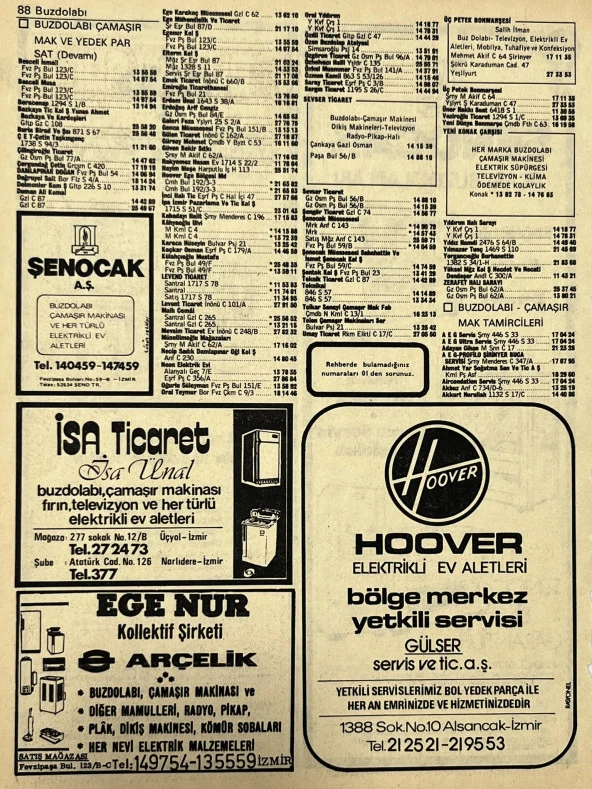 İzmir 1982-1983 Meslek Reklam İlanı Efemera S87 - Resim 2