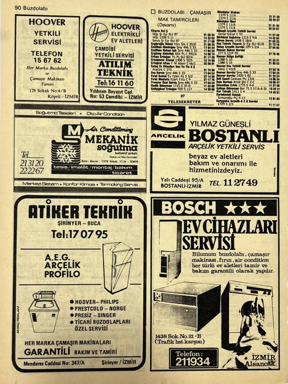 İzmir 1982-1983 Meslek Reklam İlanı Efemera S89 - Resim 2