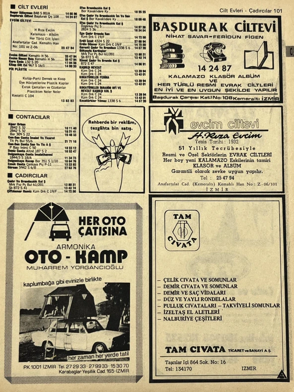 İzmir 1982-1983 Meslek Reklam İlanı Efemera S101 ürün görseli