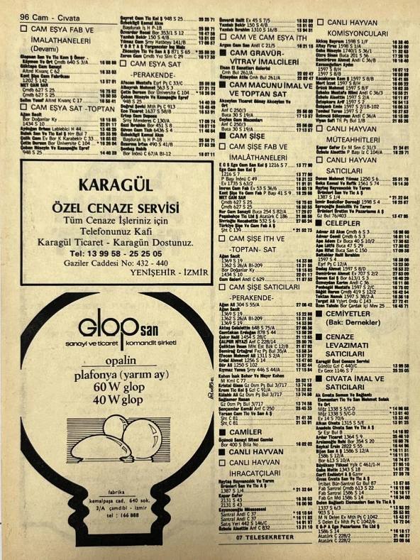 İzmir 1982-1983 Meslek Reklam İlanı Efemera S95 - Resim 2