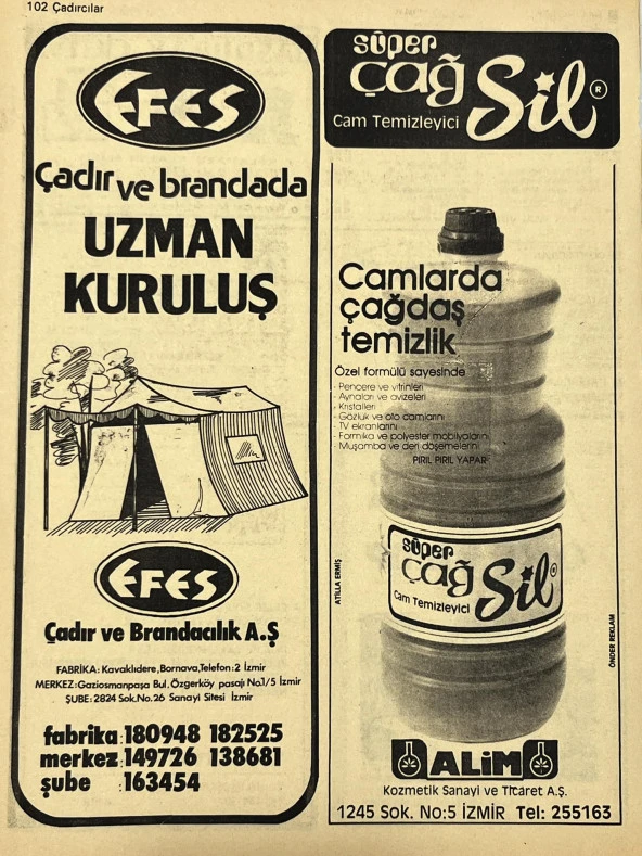 İzmir 1982-1983 Meslek Reklam İlanı Efemera S101 - Resim 2