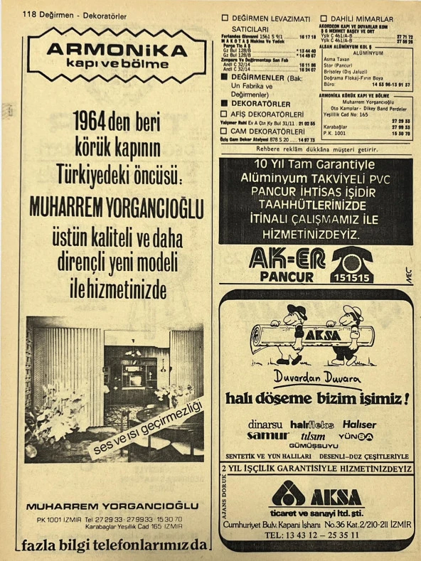 İzmir 1982-1983 Meslek Reklam İlanı Efemera S117 - Resim 2