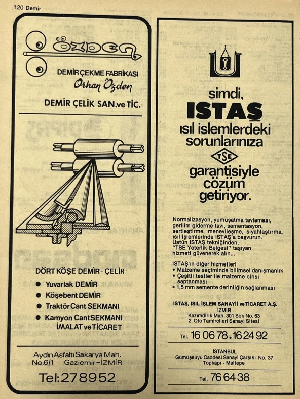 İzmir 1982-1983 Meslek Reklam İlanı Efemera S119 - Resim 2