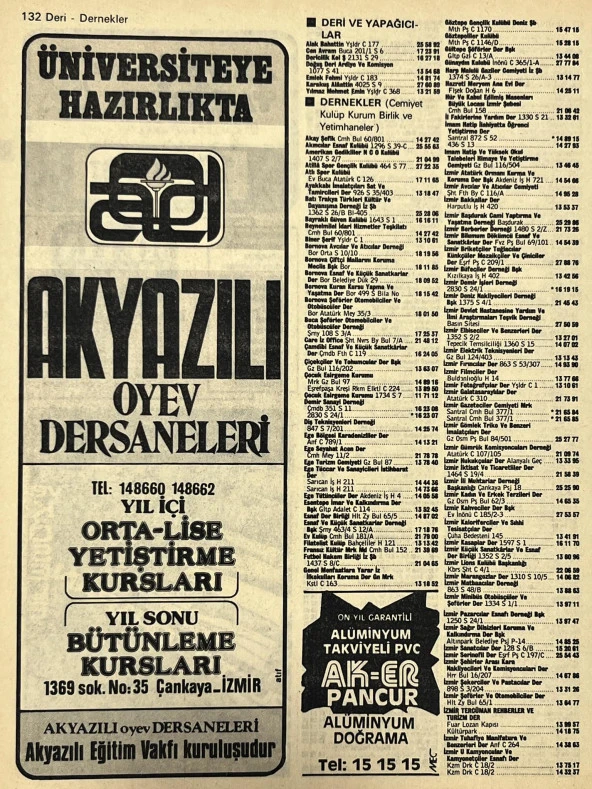 İzmir 1982-1983 Meslek Reklam İlanı Efemera S131 - Resim 2