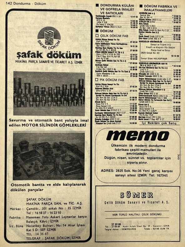 İzmir 1982-1983 Meslek Reklam İlanı Efemera S141 - Resim 2