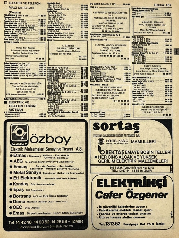 İzmir 1982-1983 Meslek Reklam İlanı Efemera S167 ürün görseli 1
