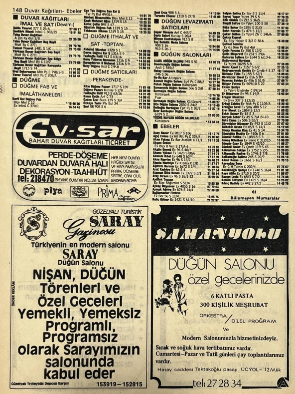 İzmir 1982-1983 Meslek Reklam İlanı Efemera S147 - Resim 2