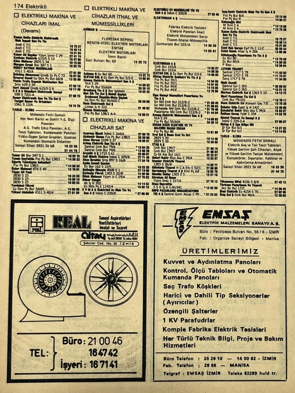 İzmir 1982-1983 Meslek Reklam İlanı Efemera S173 - Resim 2