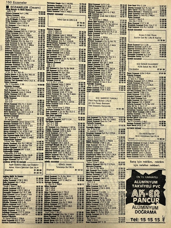 İzmir 1982-1983 Meslek Reklam İlanı Efemera S149 - Resim 2