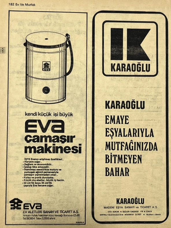 İzmir 1982-1983 Meslek Reklam İlanı Efemera S181 - Resim 2