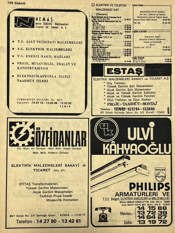 İzmir 1982-1983 Meslek Reklam İlanı Efemera S165 - Resim 2
