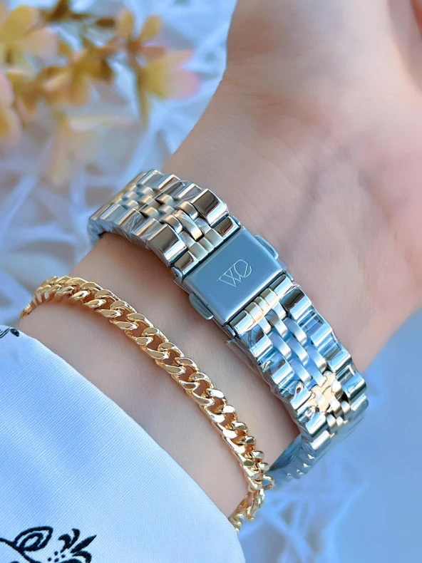 Wesse Elite Çelik Kordon Kararmaz Renk Atmaz Bayan Kol Saati 50Mt Suya Dayanıklı+Bileklik WWL.111905 - Resim 3