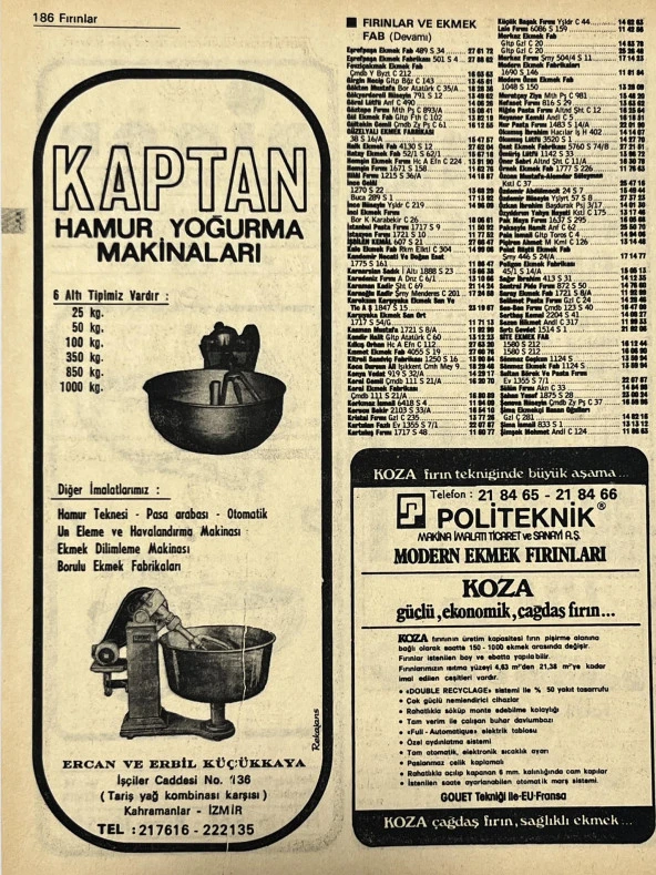 İzmir 1982-1983 Meslek Reklam İlanı Efemera S185 - Resim 2