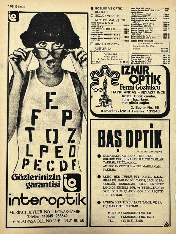 İzmir 1982-1983 Meslek Reklam İlanı Efemera S197 - Resim 2