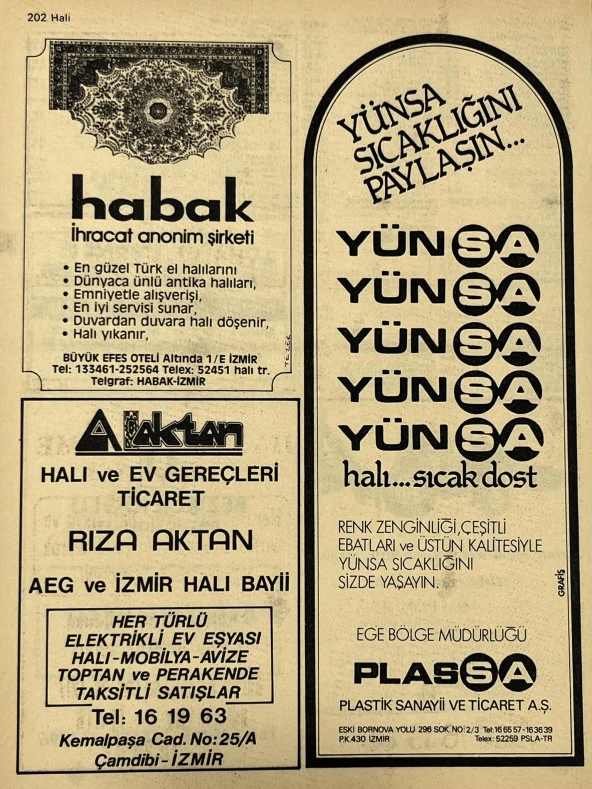 İzmir 1982-1983 Meslek Reklam İlanı Efemera S201 - Resim 2