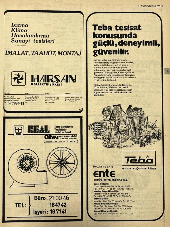 İzmir 1982-1983 Meslek Reklam İlanı Efemera S213 ürün görseli 1