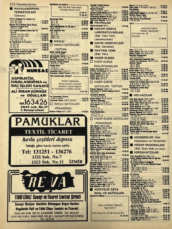 İzmir 1982-1983 Meslek Reklam İlanı Efemera S213 - Resim 2