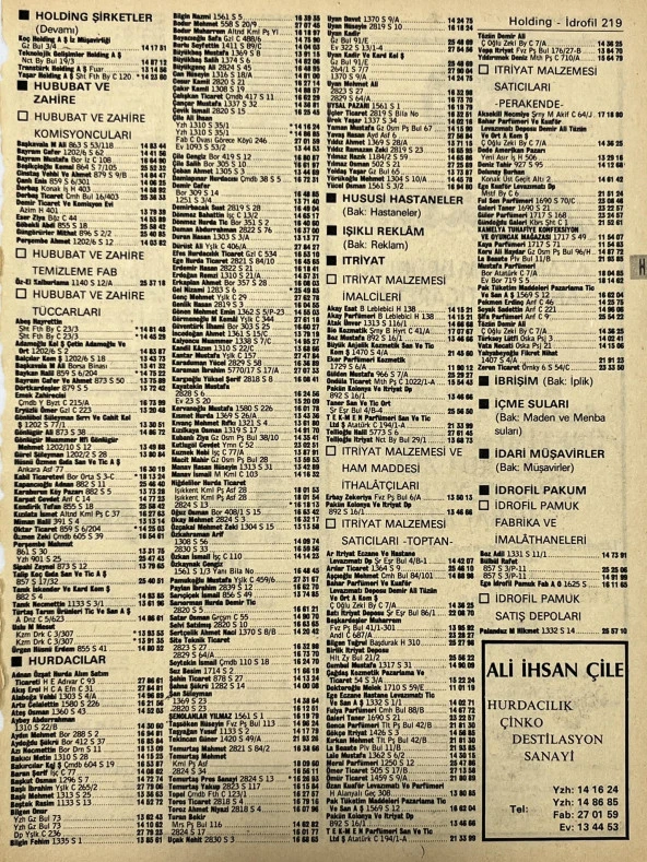İzmir 1982-1983 Meslek Reklam İlanı Efemera S219 ürün görseli