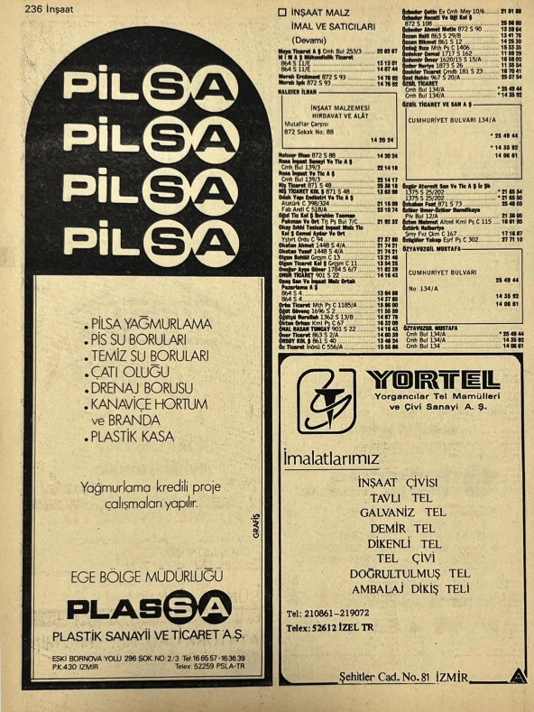 İzmir 1982-1983 Meslek Reklam İlanı Efemera S235 - Resim 2