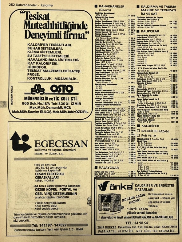 İzmir 1982-1983 Meslek Reklam İlanı Efemera S251 - Resim 2